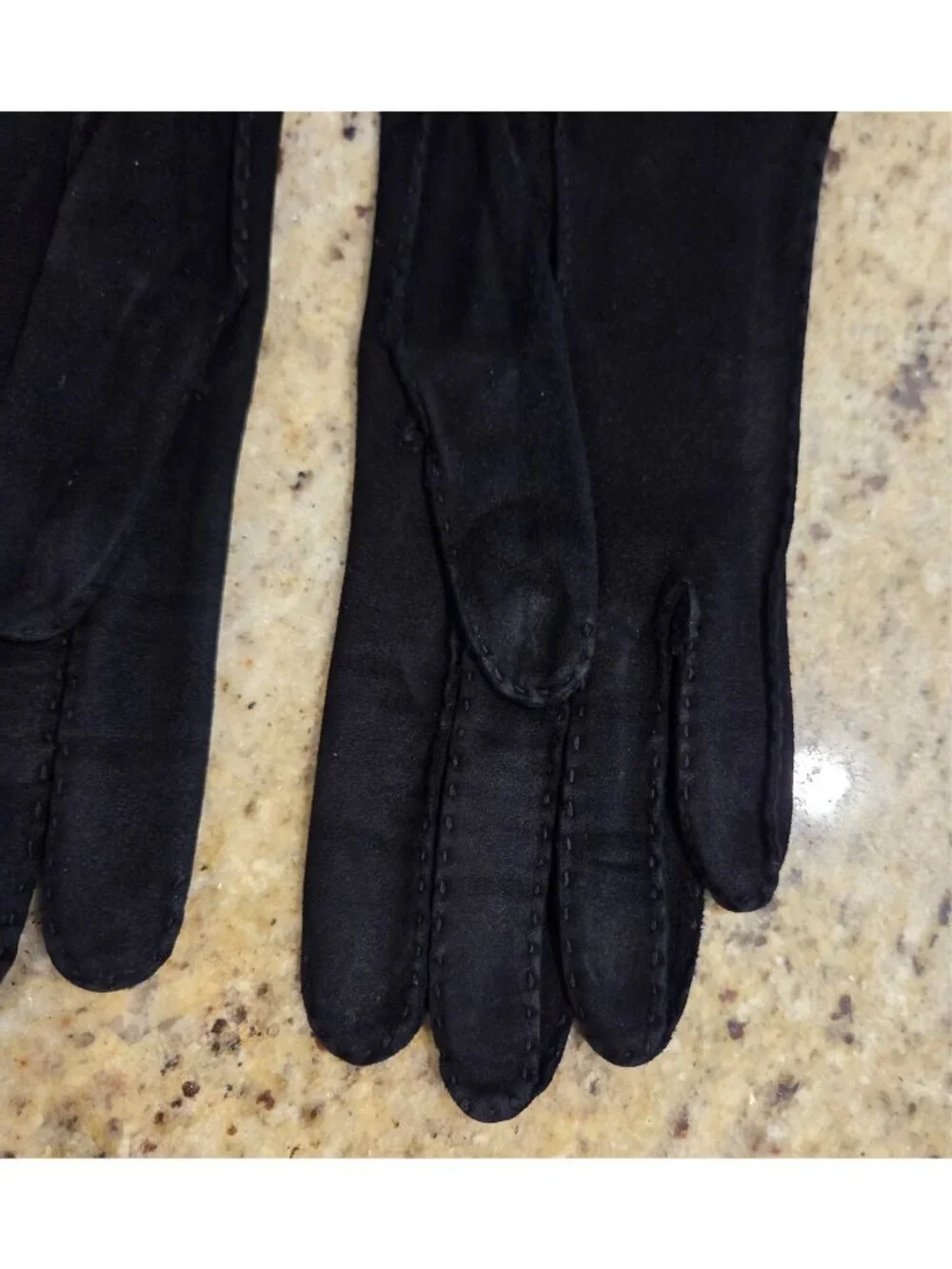 Vintage Womens Size S 6.5 Black Suede Formal 13